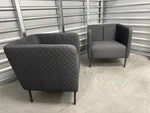 Pair Ikea Eker Armchairs - Dark Grey Skiftebo Fabric Lounge Office. Fixed Price $39.99.