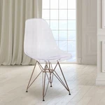 Flash Furniture Elon Series Ghost Chair With Gold Metal Base. Fixed Price $124.99.