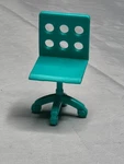 Teal Plastic Miniature Swivel Office Chair From Polly Picket Playset Replacement. Fixed Price $5.96.