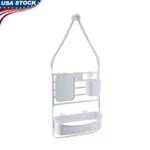 Deluxe Flex Adjustable Shower Caddy Organizer W/ Hooks Storage Baskets Mirror. Fixed Price $30.58.