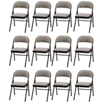 Meco Sudden Comfort Deluxe Fabric Padded Folding Chair Set, Black, (12 Pack). Fixed Price $413.99.