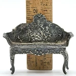 Vintage Sterling Silver Miniature Settee Sofa Cherub Bench Dollhouse 22.86G. Fixed Price $102.00.