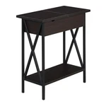 Pemberly Row Espresso Wood & Black Frame Flip Top End Table W/ Charging Station. Fixed Price $145.14.