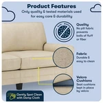 Serta Copenhagen 78" Rolled Arm Sofa With Removable Covers Tan. Fixed Price $631.99.
