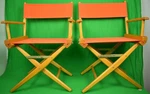 "pair X Orange Canvas C1987 Telescope Director's Chairs" (new/ Old Deadstock!). Fixed Price $1000.00.