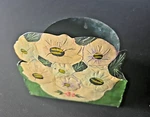 Enameled Metal Wall Pocket Mail Letter Holder Organizer Flowers Farm House Vtg. Fixed Price $22.00.
