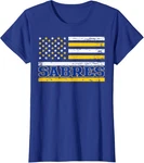 Vintage Sabres Gift Us Flag For Boys Girls Kids Women Ladies' Crewneck T-shirt. Fixed Price $16.99.