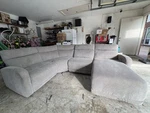 Ashley Furniture Gray Sectional Sofa With Chaise, Fabric, Seats 5, Used. Fixed Price $300.00.