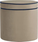 Tan Velvet Storage Ottoman With Lift-off Lid Modern Accent Stool 18. Fixed Price $134.99.
