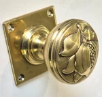 Pair Ornate Cast Solid Brass Morris Door Knobs Backplate Antique Handle 54MM.. Fixed Price $157.17.