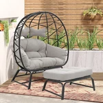 2 Persons Egg Chair Patio Wicker Oversized Lounger W/stand Cushions. Fixed Price $239.99.