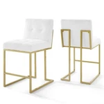 Modway Privy 24.5" Modern Fabric Counter Stool In White/gold (set Of 2). Fixed Price $475.99.