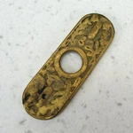 Antique Solid Brass Oval Door Knob Backplate Edwardian Keyless. Fixed Price $18.00.