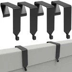 Black Metal Over The Door Hook Office Cubicle Walls Partition Hangers 4 Pcs. Fixed Price $15.30.