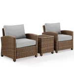 Crosley Furniture Bradenton 3 Pc Wicker / Rattan Patio Conversation Set In Brown. Fixed Price $1023.99.