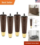 Elegant 8-INCH Round Wood Sofa Legs Set 4 For Chair & Ottoman Replacement. Fixed Price $54.73.