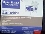 Better Homes & Gardens 24 X Deep Seat Cushion Outdoor Patio Chair Furniture. Fixed Price $40.00.