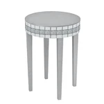 Round Side End Table, Accent Tablewith Bling Crushed Diamond Edge Frame,. Fixed Price $211.93.