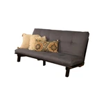 Kodiak Furniture Carson Wood Futon Java Brown Finish With Twill Gray Mattress. Fixed Price $378.33.