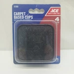Ace Carpet Based Cups Square Black 7/8 " 4 Pcs. #51260 9080. Fixed Price $9.75.