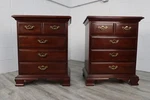 Pair Thomasville Collector's Cherry Tall Nightstands. Fixed Price $1200.00.