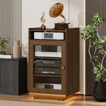 5-TIER Media Cabinet Glass Door Led Lights Adjustable Shelf Cable Management. Fixed Price $159.99.
