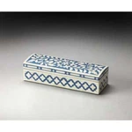 Butler Amanda Blue Bone Inlay Storage Box, Hors D'oeuvres - 3232016. Fixed Price $239.00.