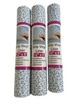 3 Lot Kittrich Ashley Vinyl Grip Liner Drawer Shelf 12"X5' Blue Floral Cottage. Fixed Price $15.99.