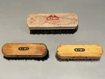 (3) Vintage Kiwi Horse Hair Shoe Shine Brushes - Dark And Light Polish. Fixed Price $5.98.