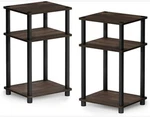 Furinno Just Turn-n-tube Wood 3-TIER End Table Black (set Of 2). Fixed Price $50.00.