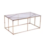 Southern Enterprises Nicholance Tempered Glass-top Cocktail Table In Champagne. Fixed Price $273.85.