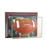 New Wall Mounted Football Display Case Glass Uv Prot. Wood Molding. Fixed Price $122.47.