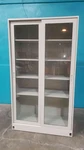 7' Fisher Glass Sliding Door Metal Lab Storage Cabinet Reagent Static Electric. Fixed Price $880.00.