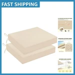 Classic Beige Outdoor Seat Cushions For Patio High-density Foam, Set Of 2. Fixed Price $53.99.