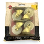 Faultless Furniture Brass Casters Light Duty Ball Bearing White Wheel 4PC Nos. Fixed Price $16.99.
