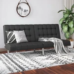 River Street Designs Emily Convertible Tufted Futon Sofa, Black Faux Leather. Fixed Price $325.00.