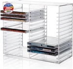 Stackable Cd/dvd Multimedia Holder, Storage Rack, Clear Plastic 30 Cd, Us. Fixed Price $34.99.