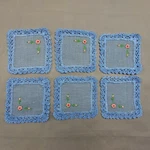 Set Of 6 Coasters Cup Mat Pad Embroidered Lace Doilies 13CM/13CM(5"X5") P2401. Fixed Price $19.99.