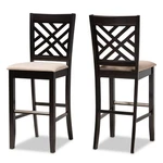 Baxton Studio Jason Brown Upholstered Espresso Wood 2-PIECE Bar Stool Set. Fixed Price $191.41.