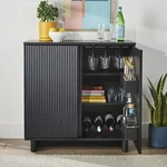 Better Homes & Gardens Lillian Fluted Bar Cabinet With Wine Glass Rack Rich. Fixed Price $229.92.