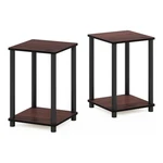 Furinno Turn-n-tube Wood End Table Corner Shelves Cherry/black (set Of 2). Fixed Price $55.43.