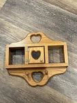 Vintage Wood Wall Shelf With Heart Cutouts And Little Door. Fixed Price $32.99.