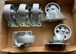 Shepherd Hardware 9783 & 9782 4" Iron Casters, 500-LB Load Rigid Swivel. Fixed Price $89.99.