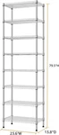 8 Tier Wire Shelving Adjustable Shelf Storage Garage Rack Metal Shelves. Fixed Price $76.02.