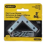 Stanley 2" Flat Corner Braces Mending Plates Zinc Finish 4 Per Pack. Fixed Price $9.50.