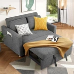 3-IN-1 Convertible Pull Out Couch Bed Futon Sofa, Linen Fabric Loveseat For Home. Fixed Price $329.99.