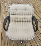 Knoll Charles Pollock Executive Chair Gold Stripe With 4 Star Swivel Base 1989. Fixed Price $799.99.