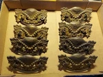 8 Antique Brass Ornate Drawer Bail Pulls Victorian Project Furniture Handles Set. Fixed Price $50.00.