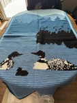 Handmade Loon Blanket Throw Wall Hanging 38 X44. Fixed Price $150.00.