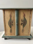 Handmade Curio Cabinet Lizard Design, Two Shelves. Overall Dimensions 12X11.5X5.. Fixed Price $34.99.